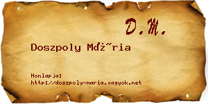 Doszpoly Mária névjegykártya