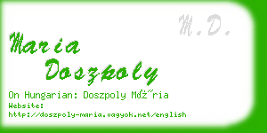 maria doszpoly business card